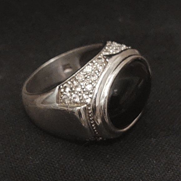 ISO Info- Onyx & Diamond Sterling Silver Ring-9.25 - Picture 11 of 13
